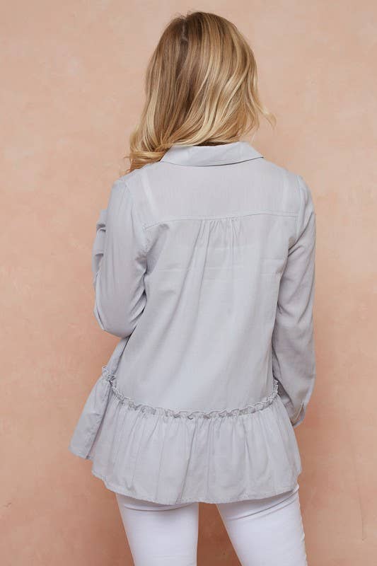 Ruffled Button Shirt