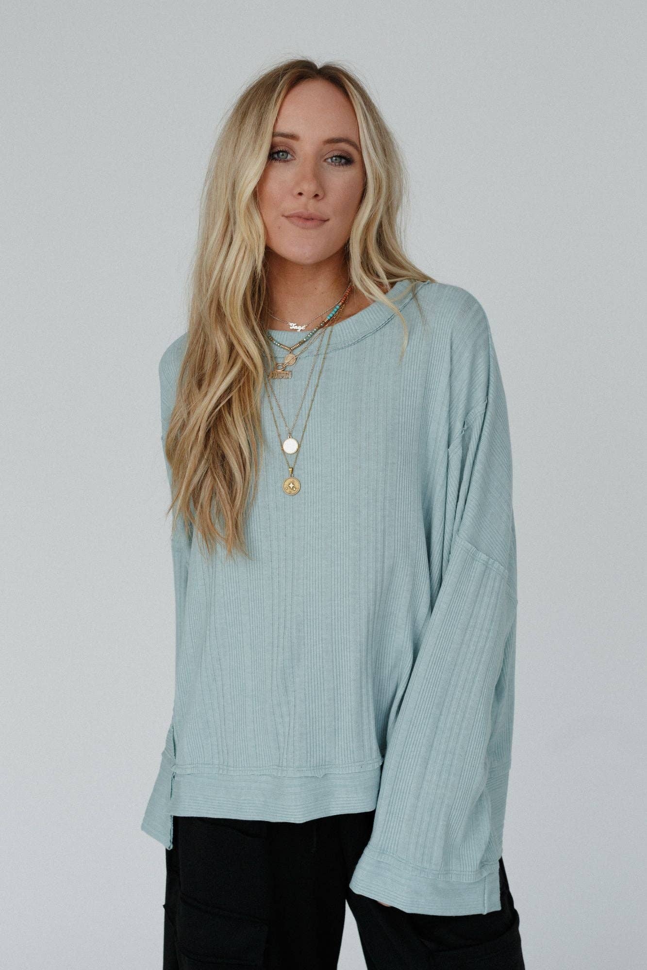 Soul Rhythm Sweater Top - Mint