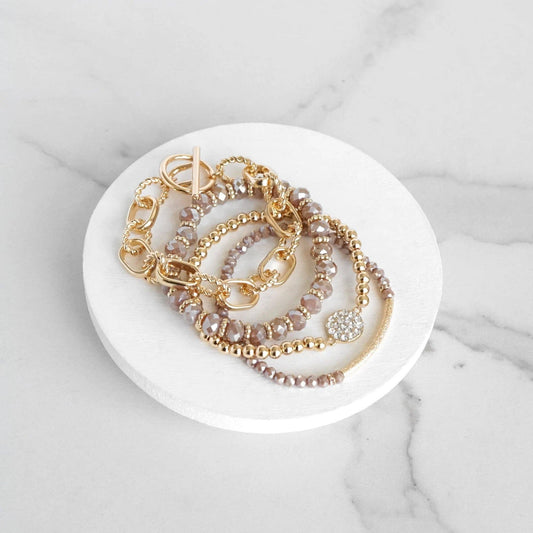 Blush Pink & Gold Bracelet Set