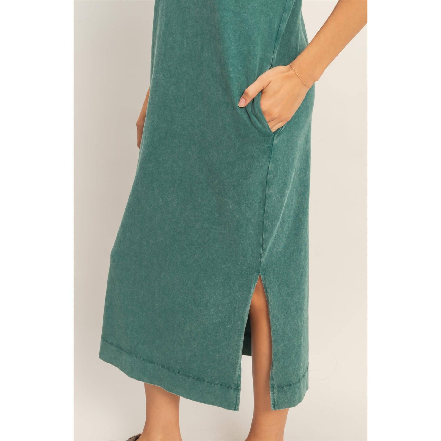 Mineral Wash Midi Dress