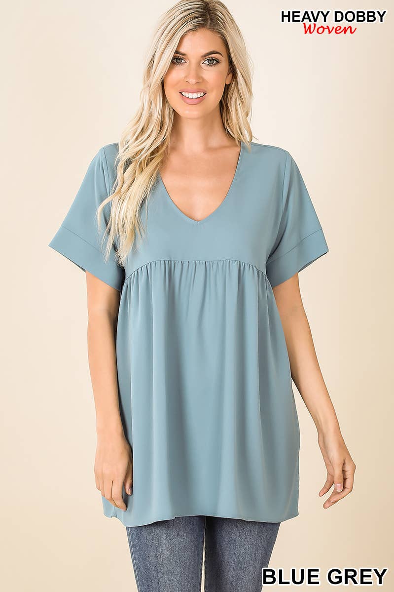EMPIRE WAIST SHIRRING TUNIC