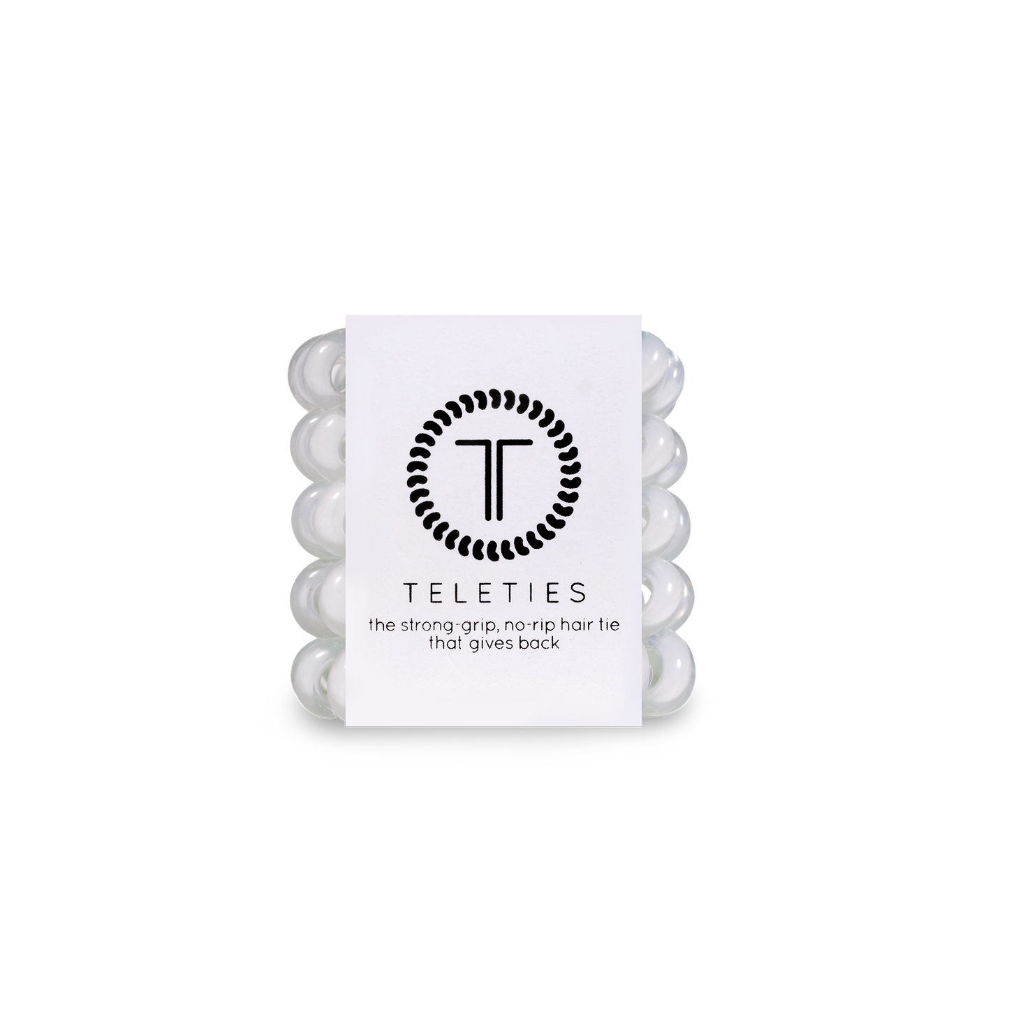 Coconut White - Tiny Spiral Hair Coils, Hair Ties, 5-pack