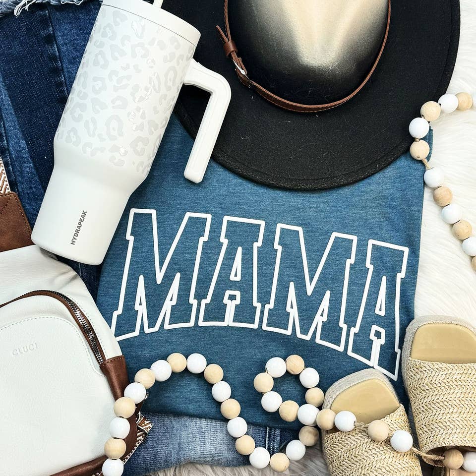 Mama White PUFF Screen Print Heat Transfer