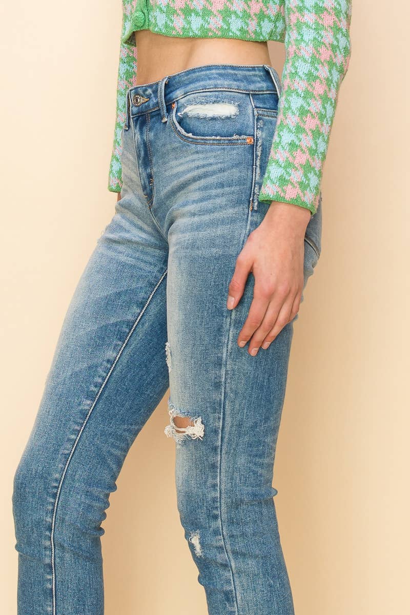 MID RISE STRETCH ANKLE SKINNY