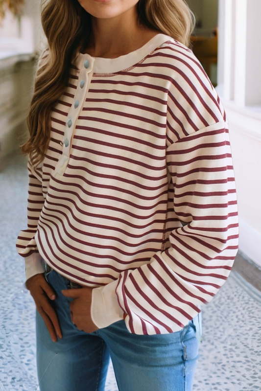 Striped Long Sleeve Blouse
