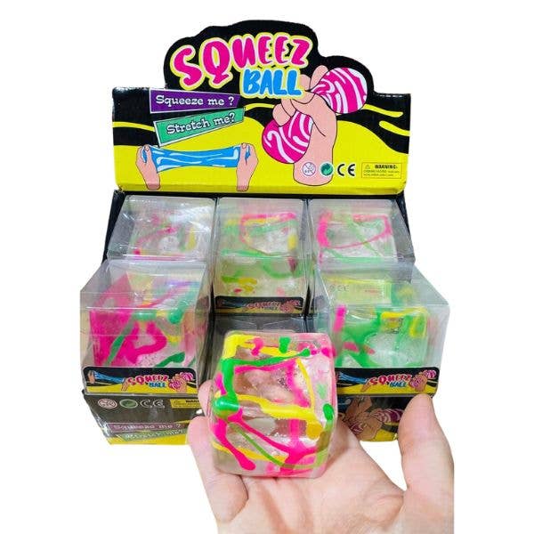 Tie Dye Cube Squeeze Super Soft Squishy Stretchy Stress Toys