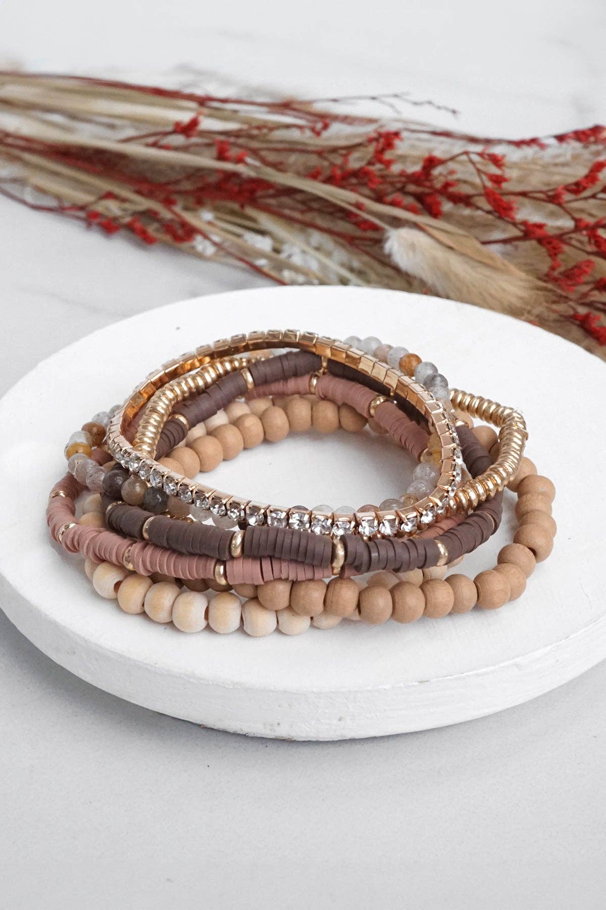 7 Beaded Bracelets Stack