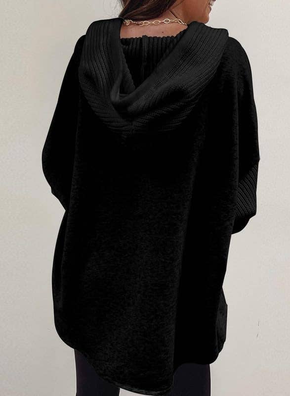 Hooded Button Up Sweatshirt