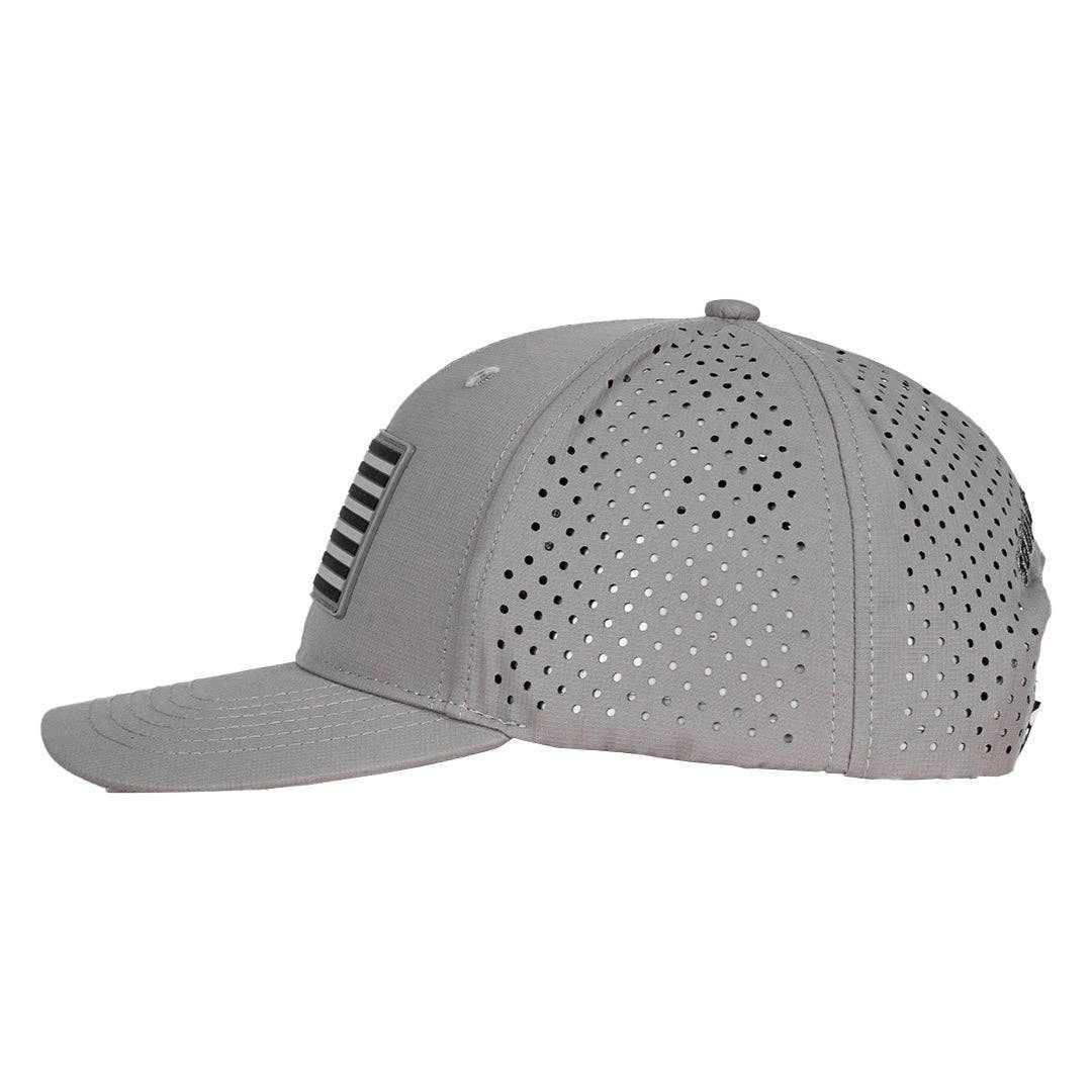 Performance Snap Back| Blackout American Flag | Grey