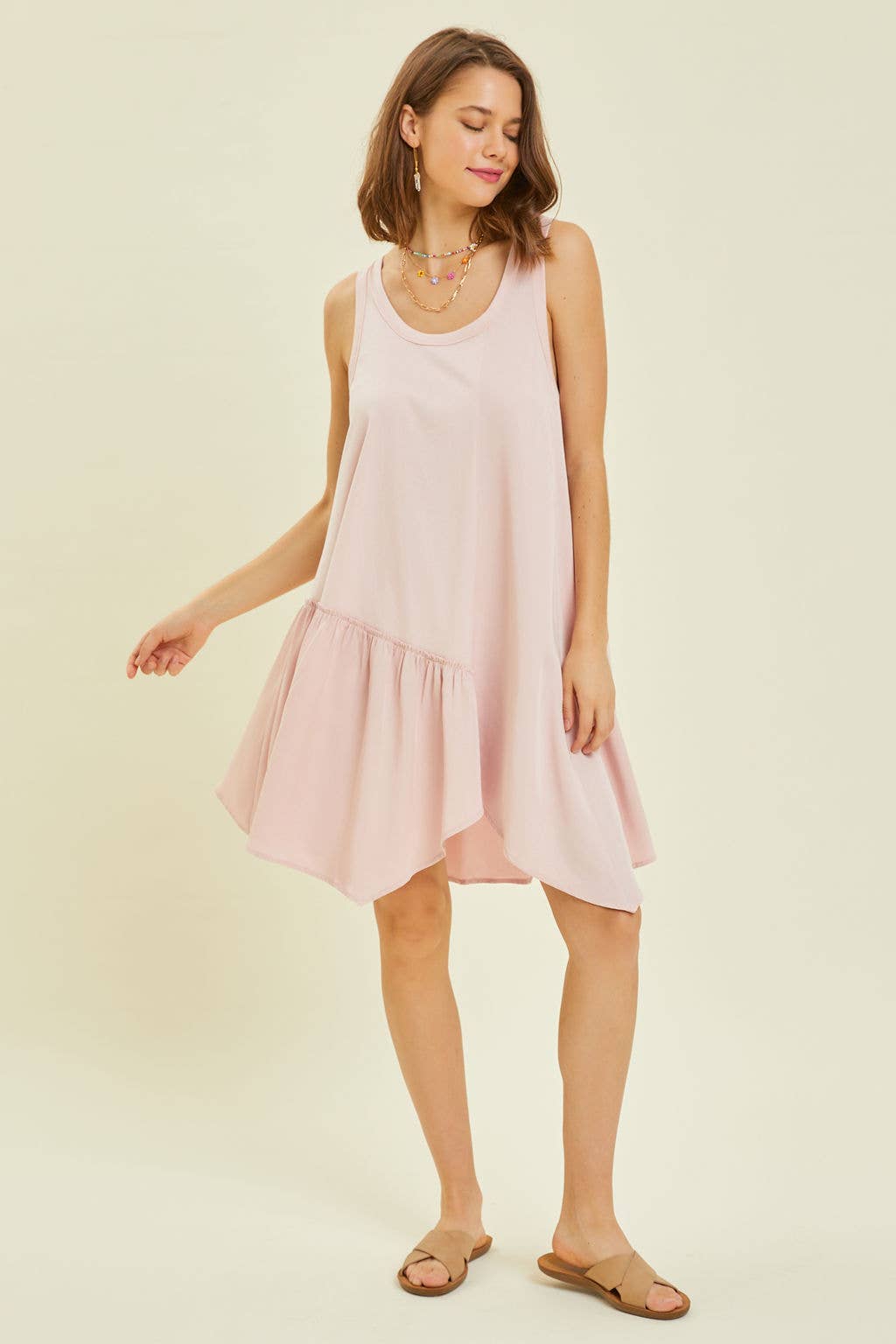VALENTINE'S CUPID FABRIC MIXED FLARE MINI DRESS