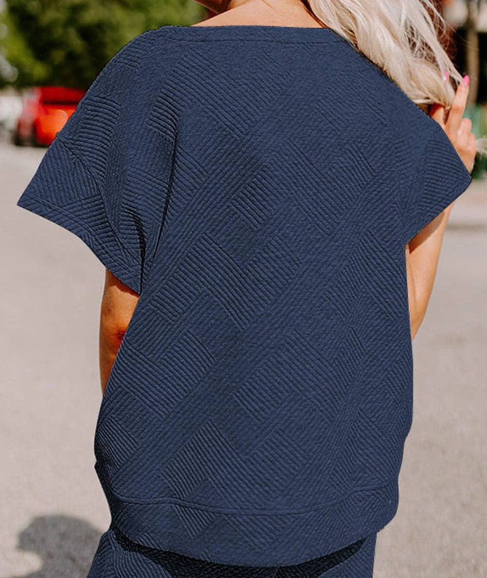 Textured Top Pants Set