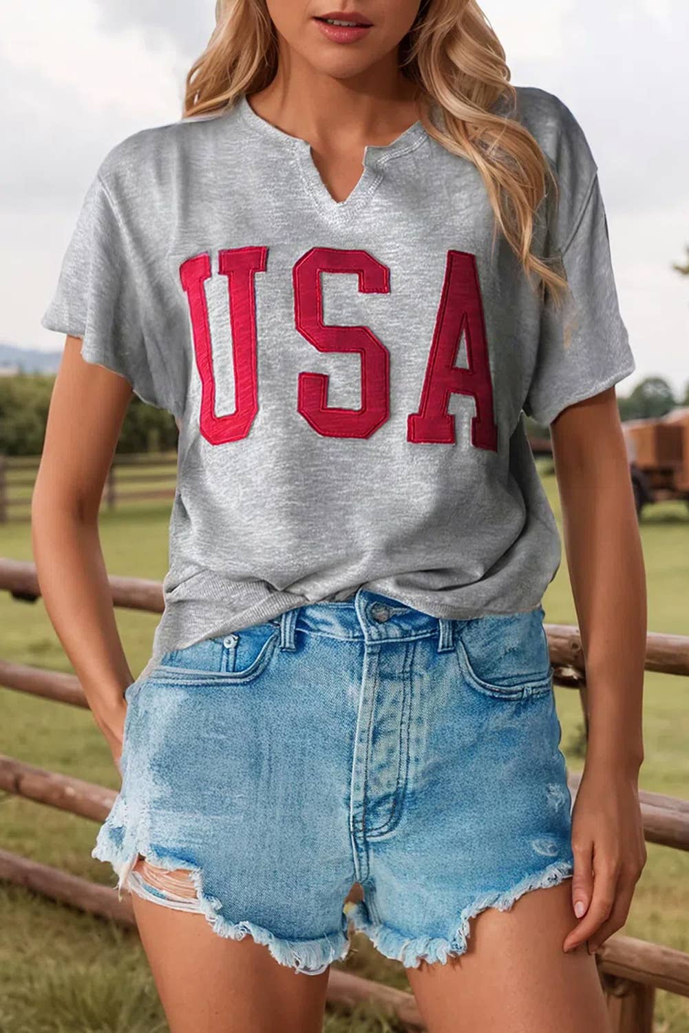 USA Vneck Casual Top