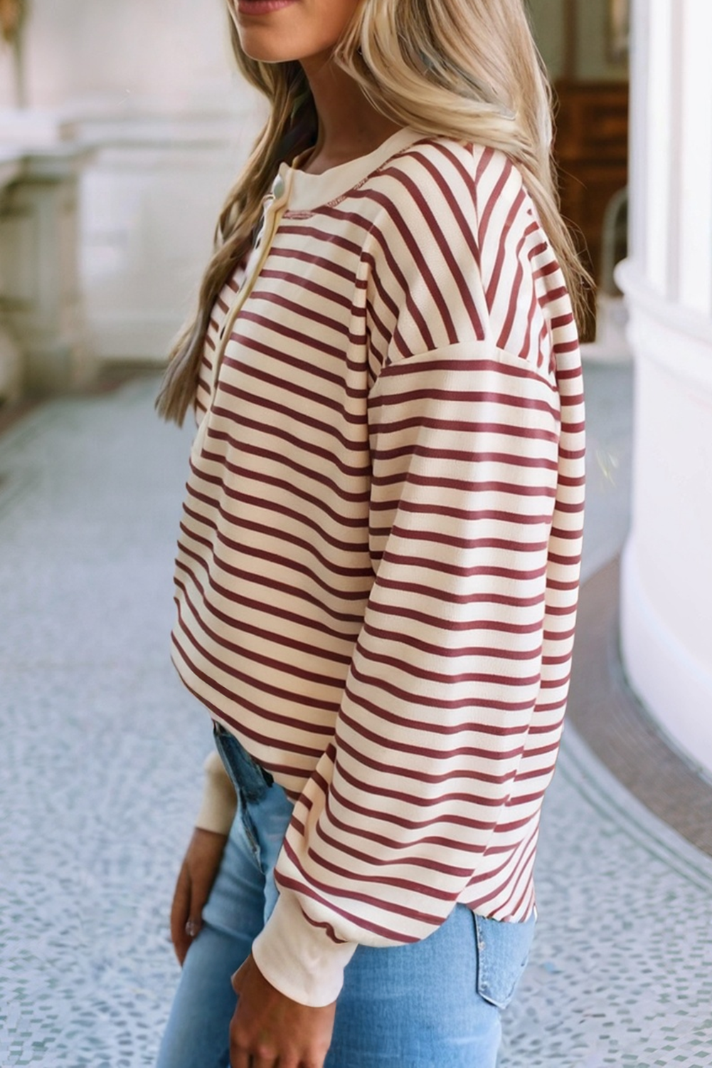 Striped Long Sleeve Blouse