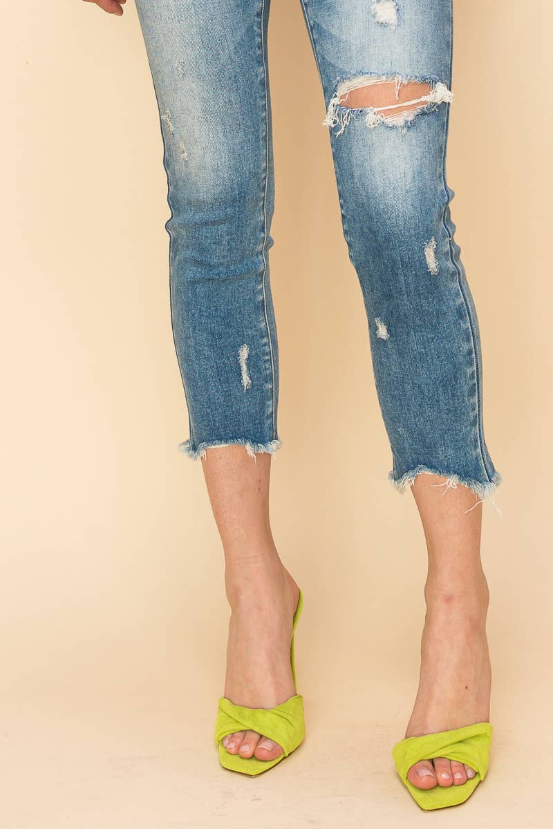 MID RISE STRETCH ANKLE SKINNY