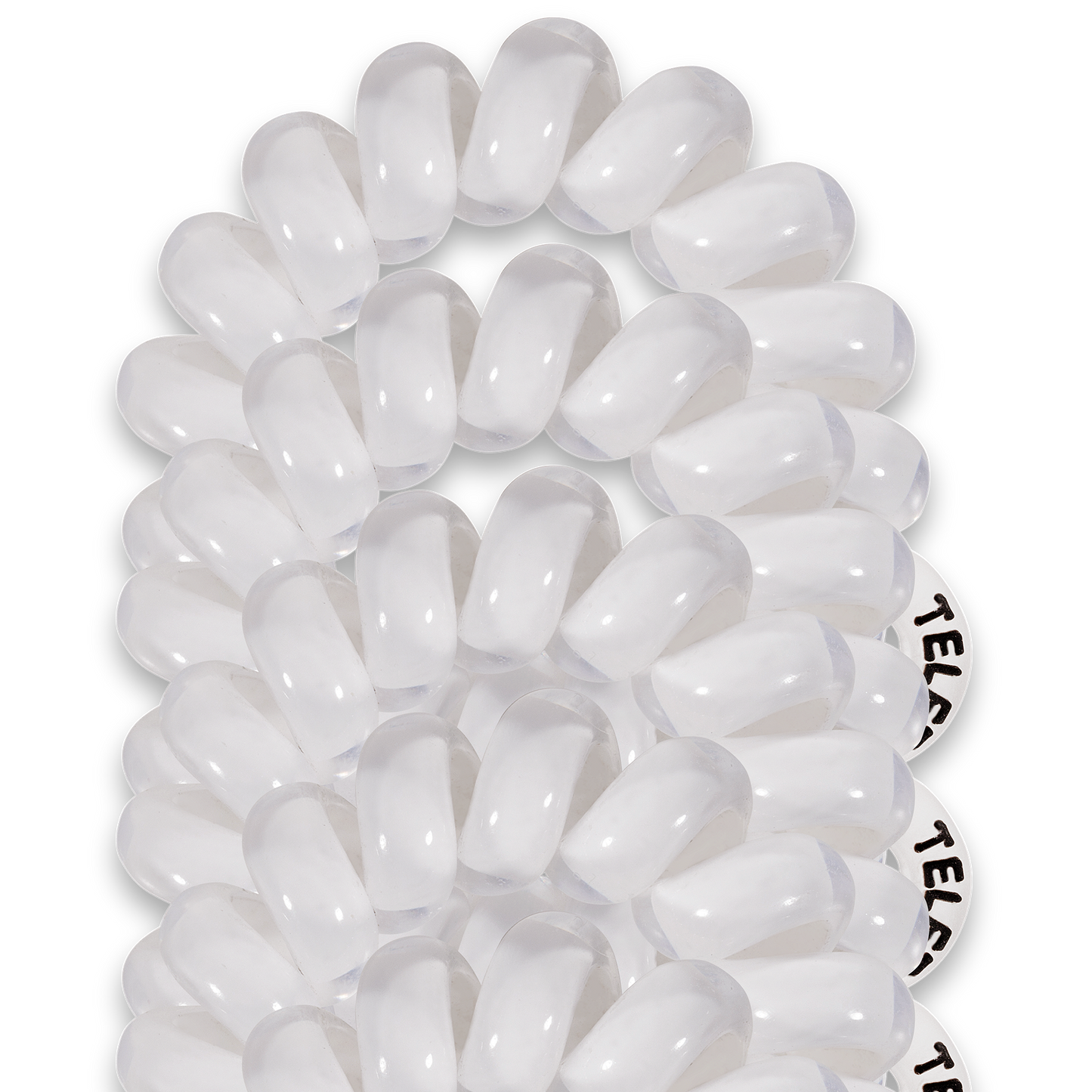 Coconut White - Tiny Spiral Hair Coils, Hair Ties, 5-pack