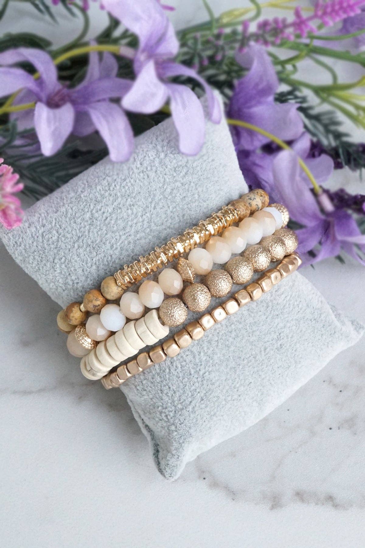 Bracelets stack of 4 Natural