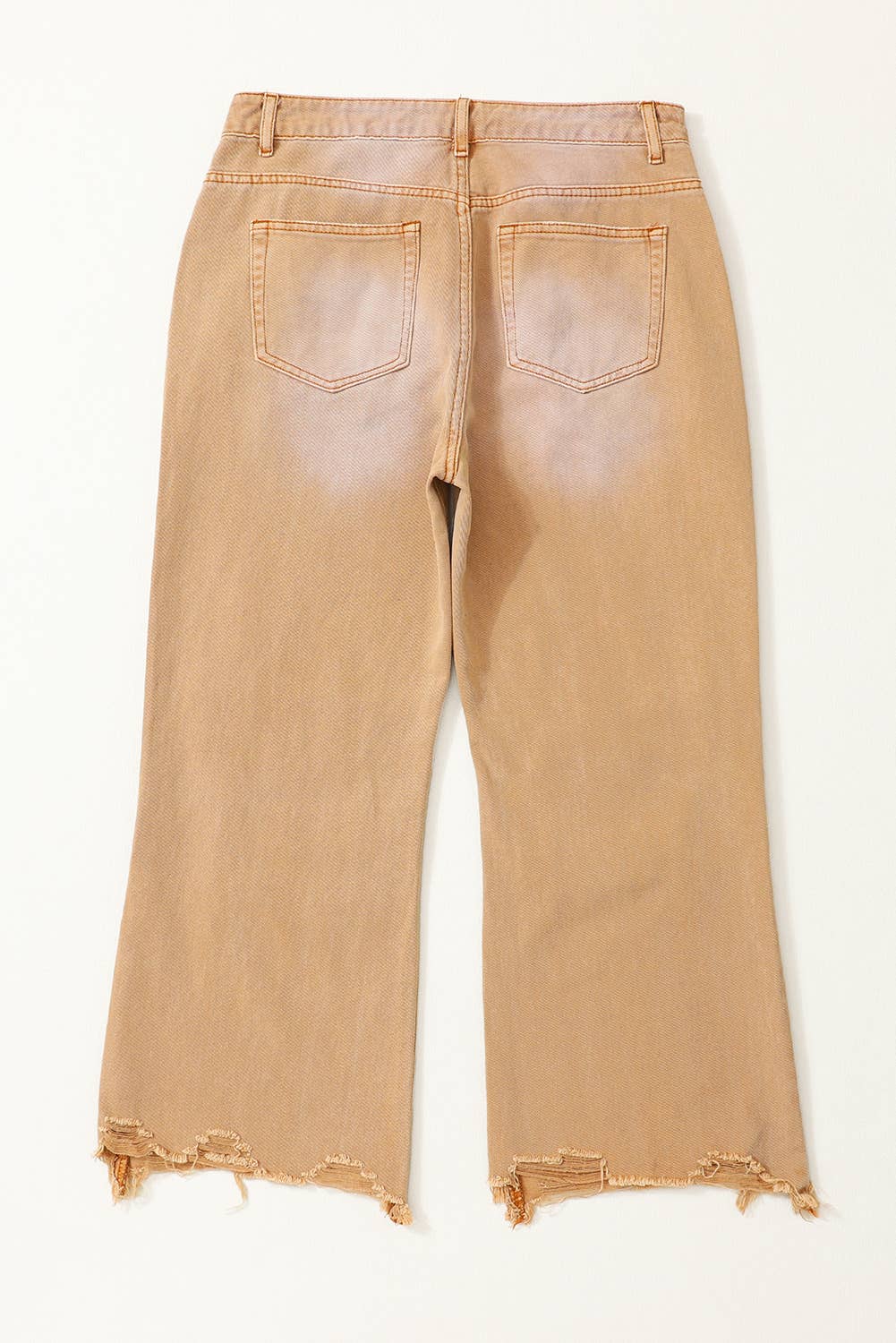 Distressed High Waist Cropped Flare Jeans
