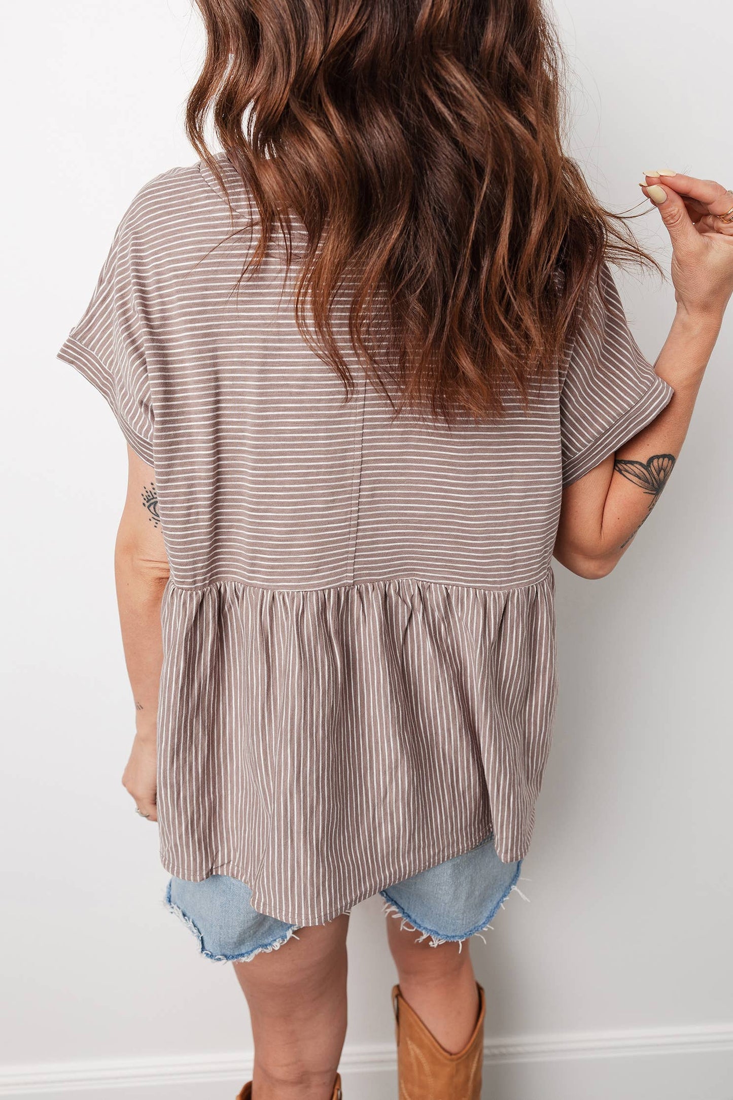 Stripe Buttoned Top