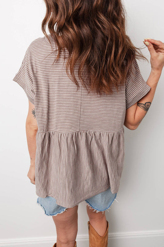 Stripe Buttoned Top