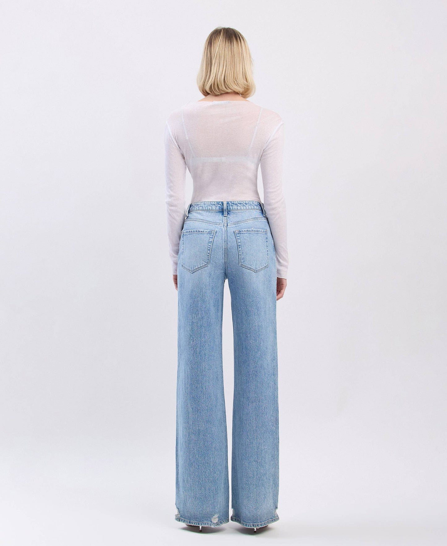 SUPER HIGH RISE BAGGY WIDE LEG JEANS
