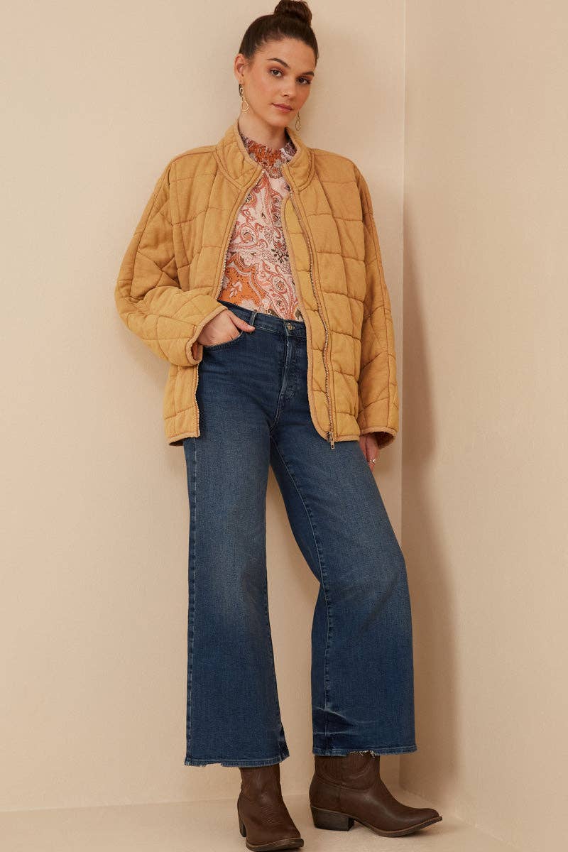 Quilted Zip Up Padded Jacket
