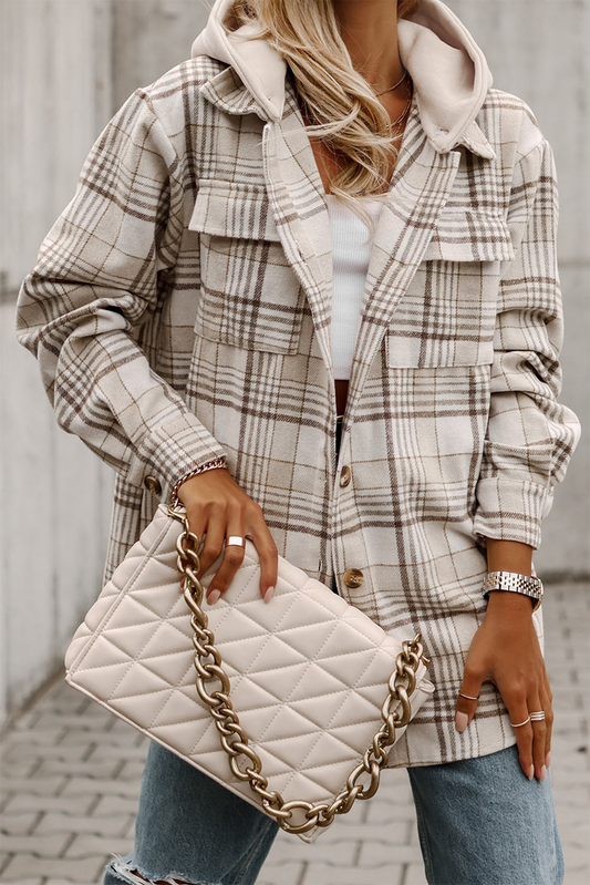 Khaki Hooded Shacket
