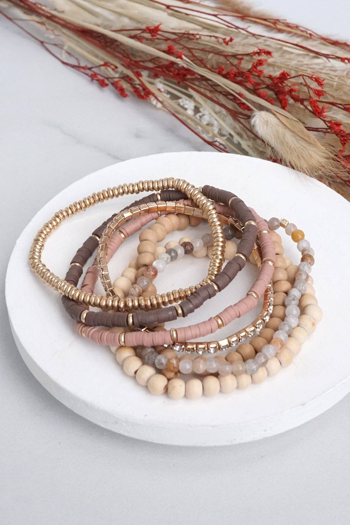 7 Beaded Bracelets Stack