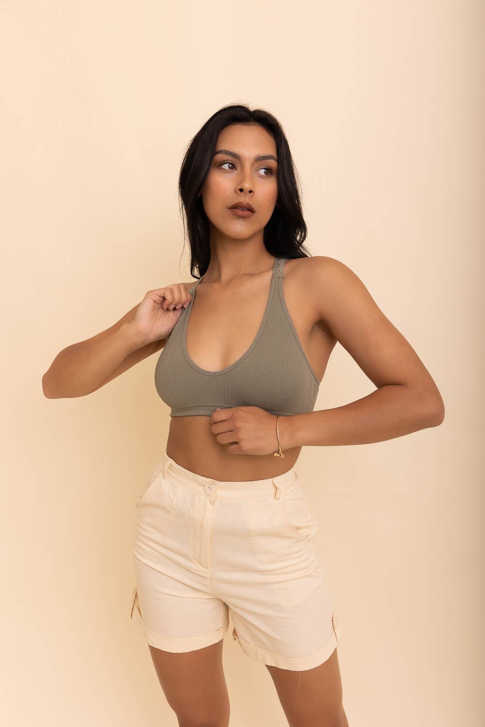 Lace Racerback Bralette: Sage