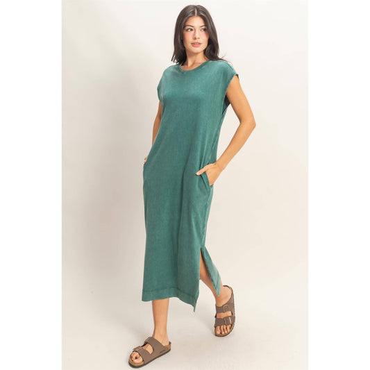 Mineral Wash Midi Dress