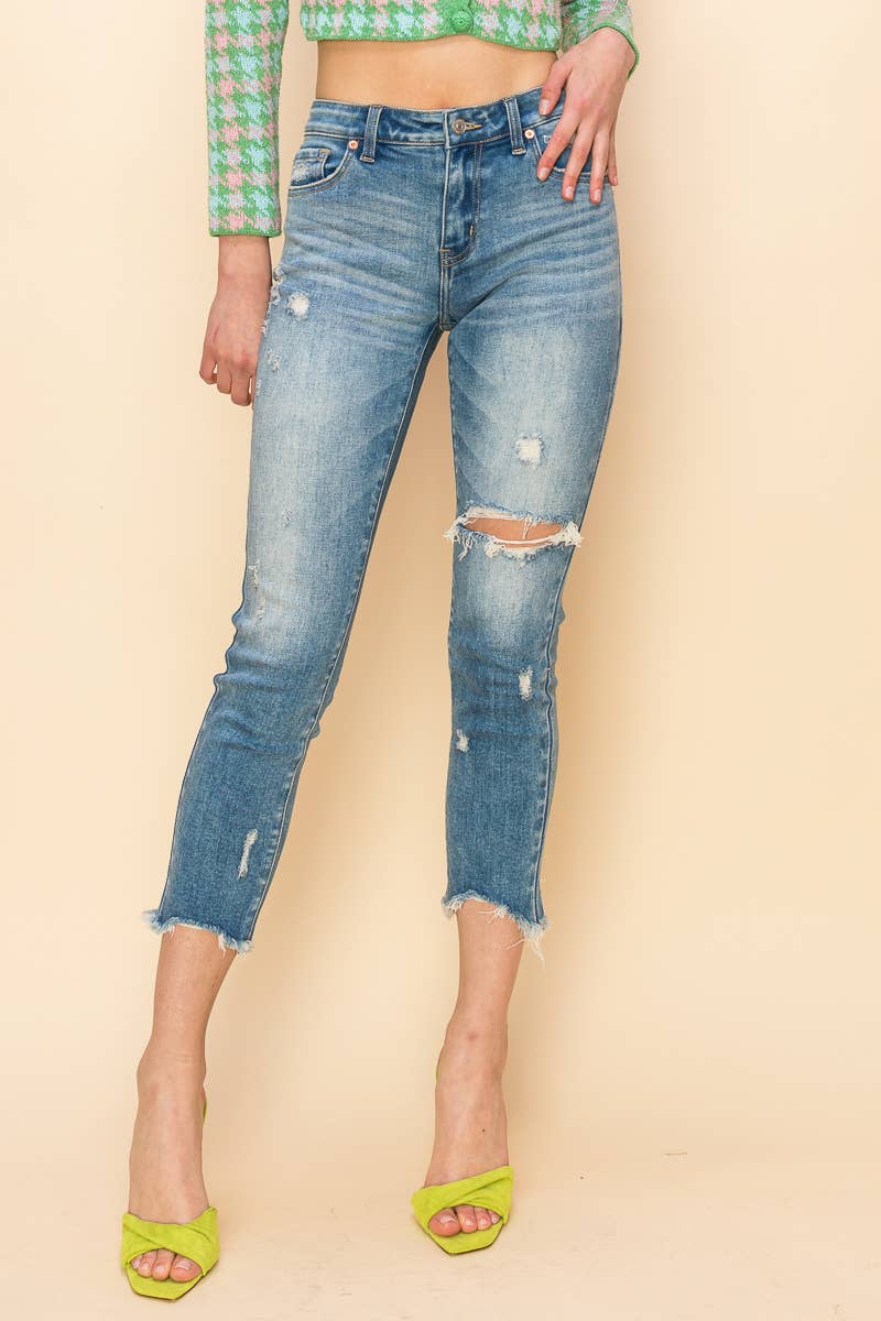 MID RISE STRETCH ANKLE SKINNY