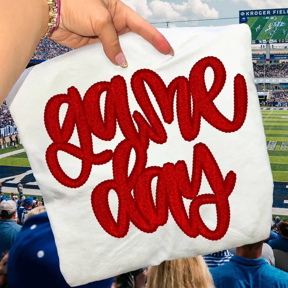 Faux Glitter Game Day DTF Heat Transfer