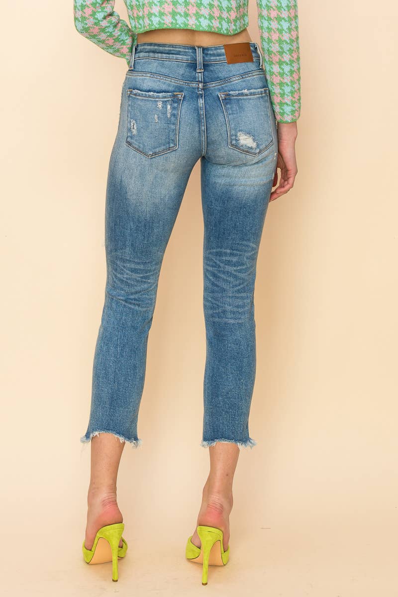 MID RISE STRETCH ANKLE SKINNY
