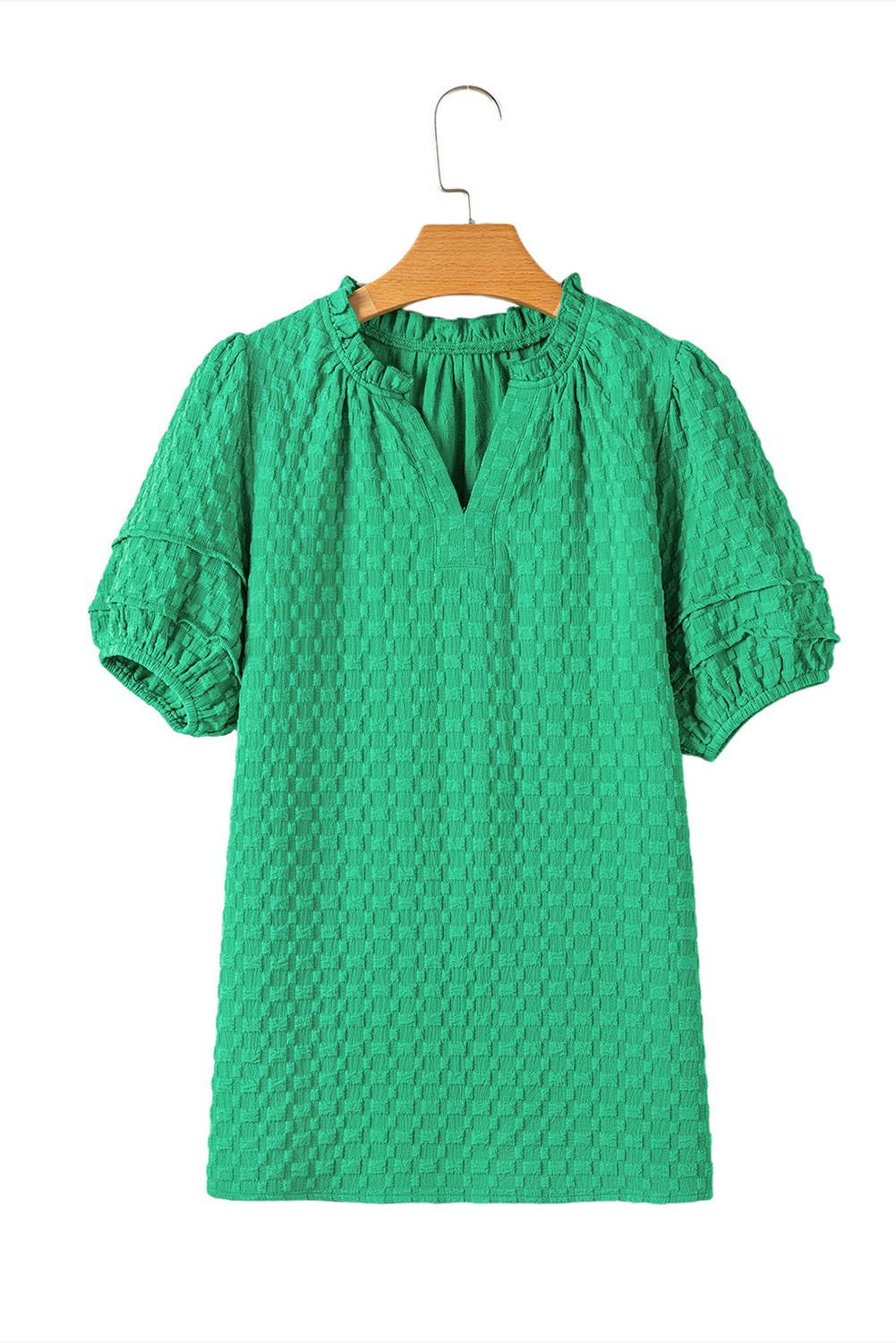 Puff Sleeve V Neck Top
