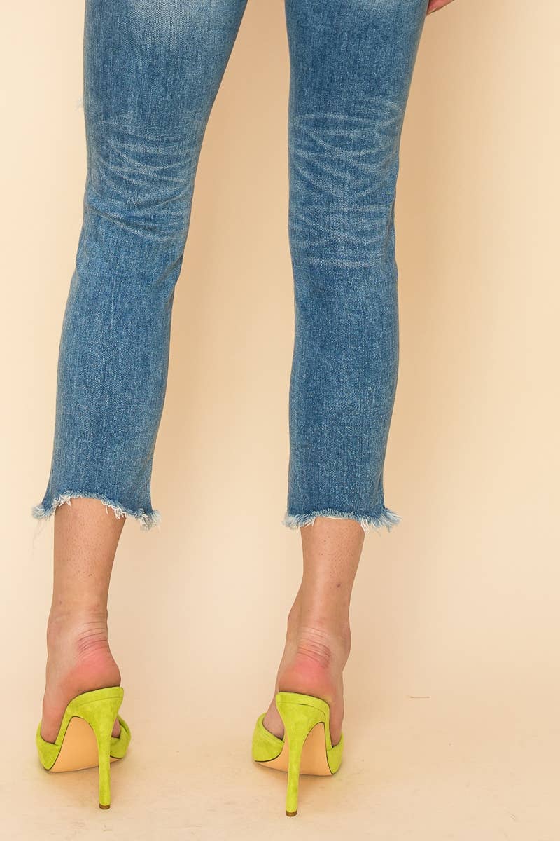 MID RISE STRETCH ANKLE SKINNY