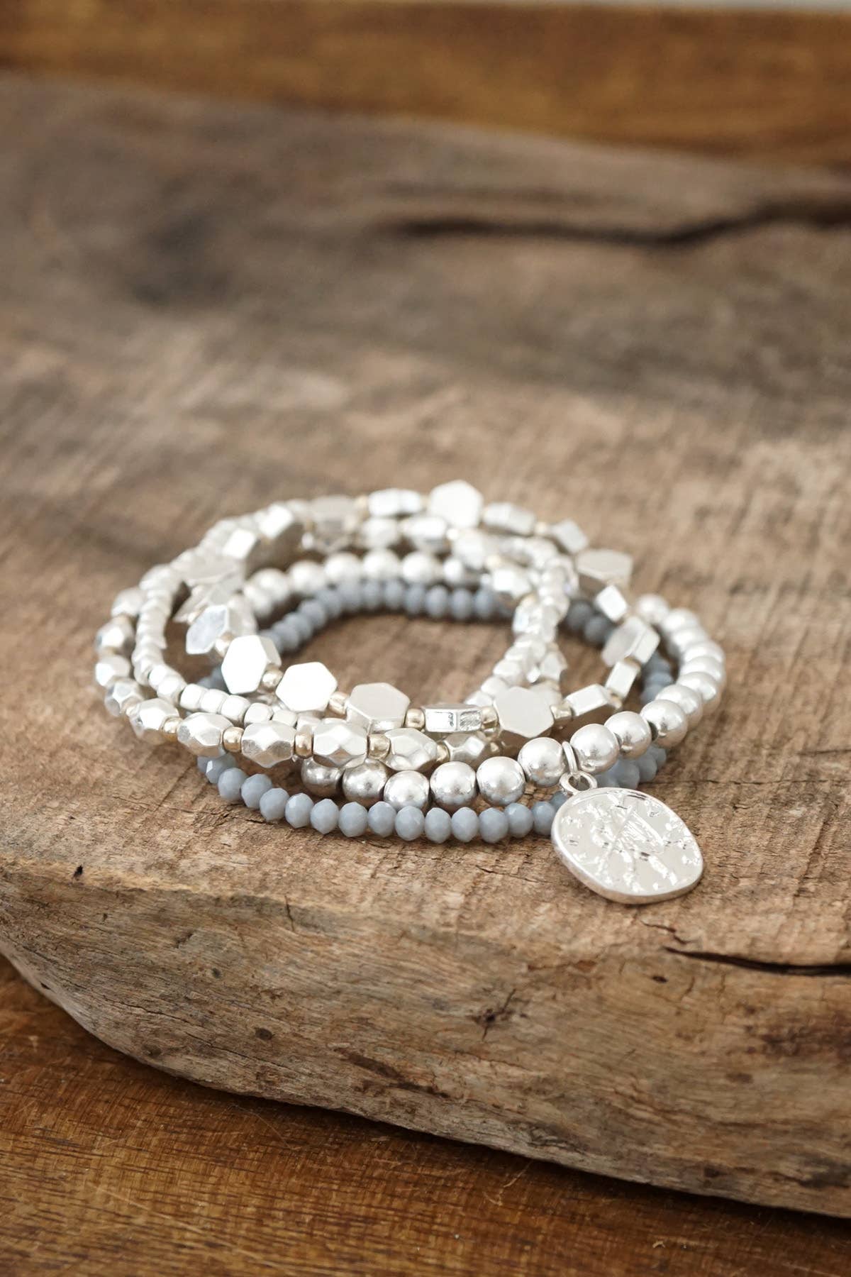 Silver Boho Coin Stack