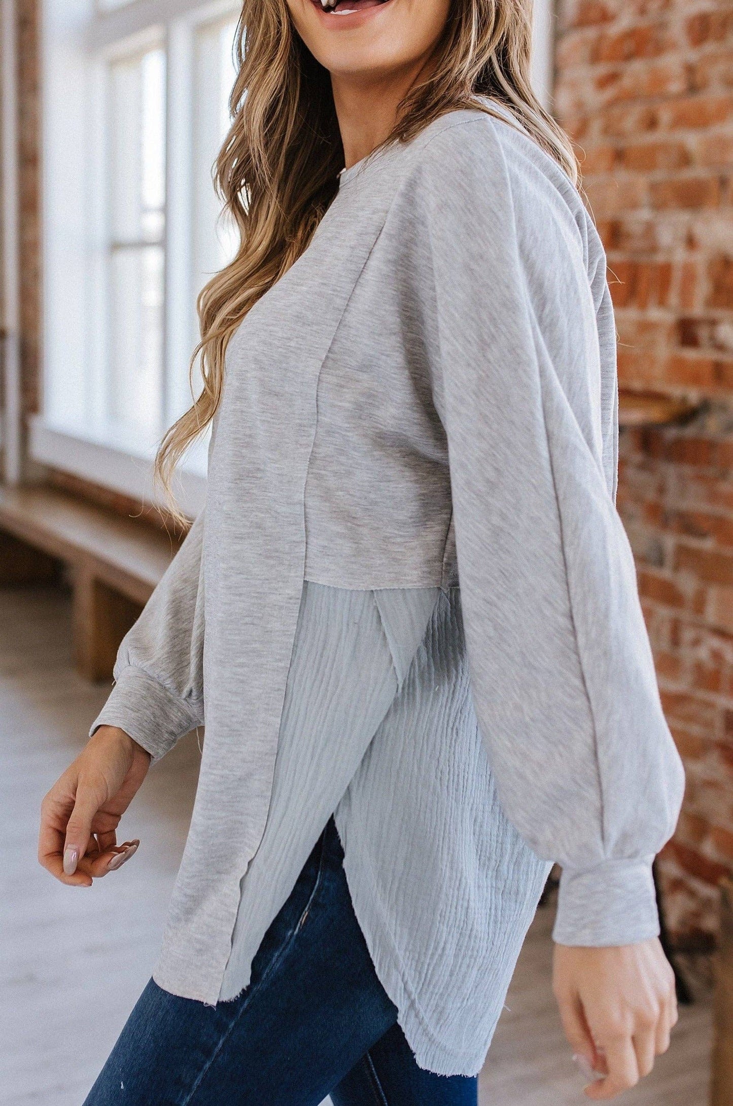 Gabrielle Raw Hem Oversized Top