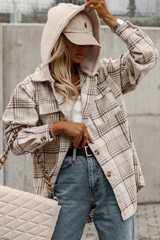 Khaki Hooded Shacket