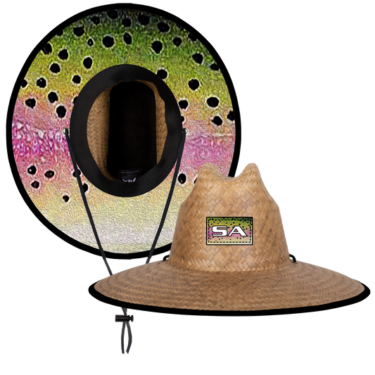 Palms Under Brim Straw Hat | Rainbow Trout