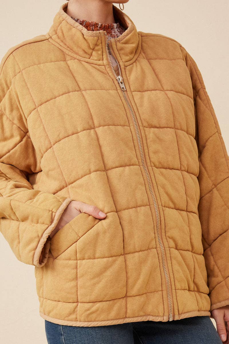 Quilted Zip Up Padded Jacket