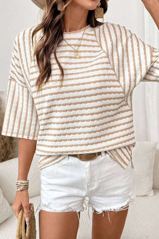 Stripe Textured Knit Top