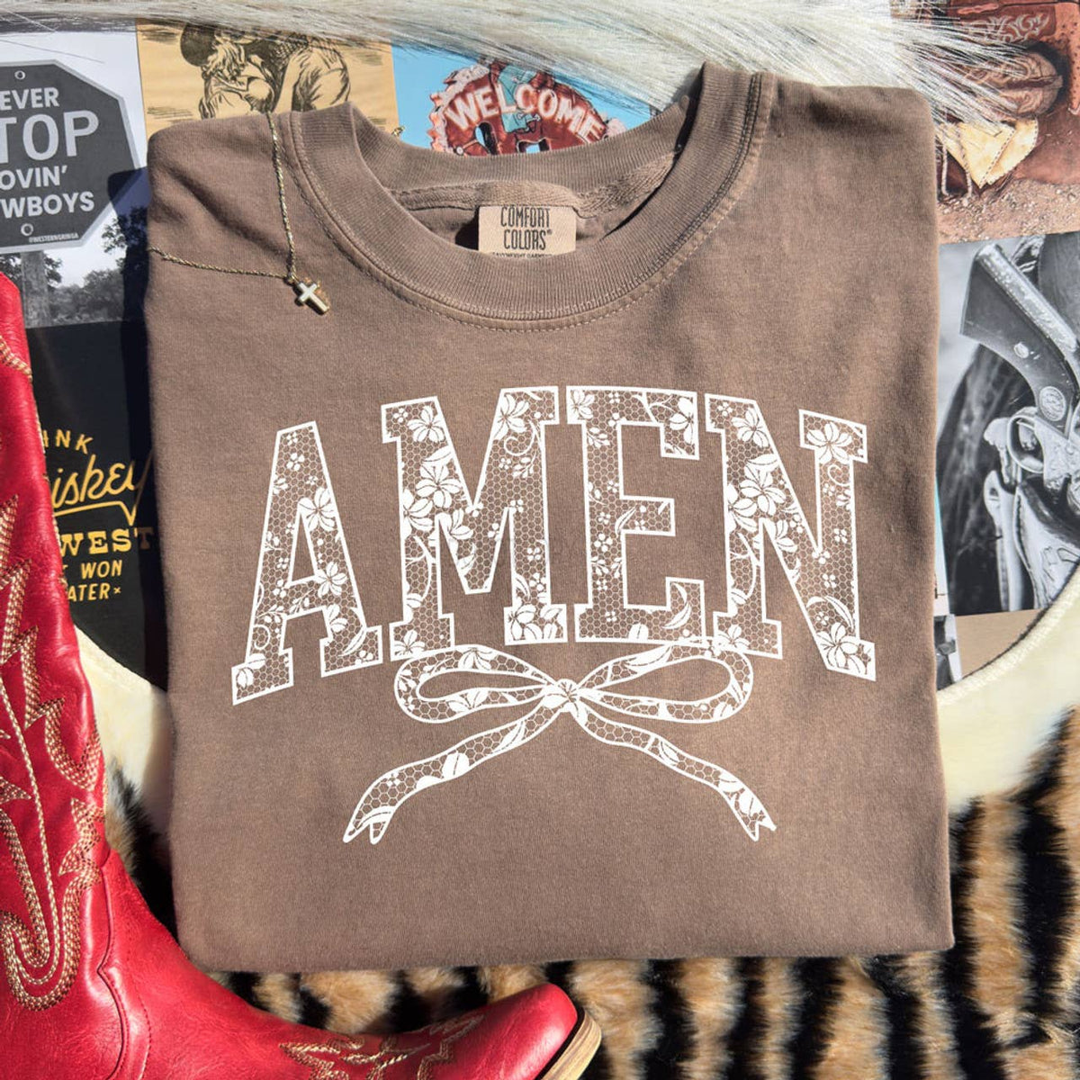 Amen Faux Lace DTF Heat Transfer