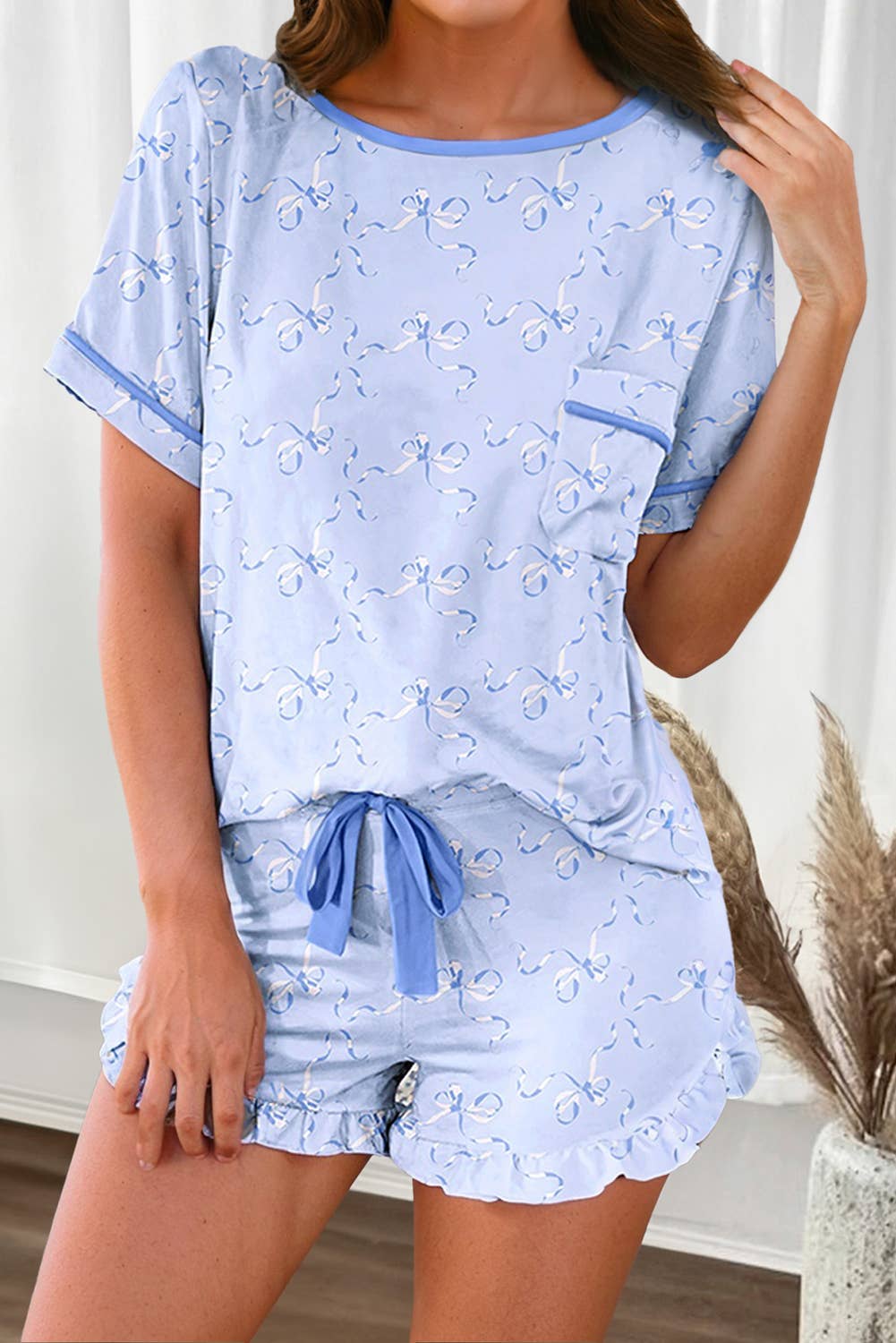 Bow Printed Lounge Set