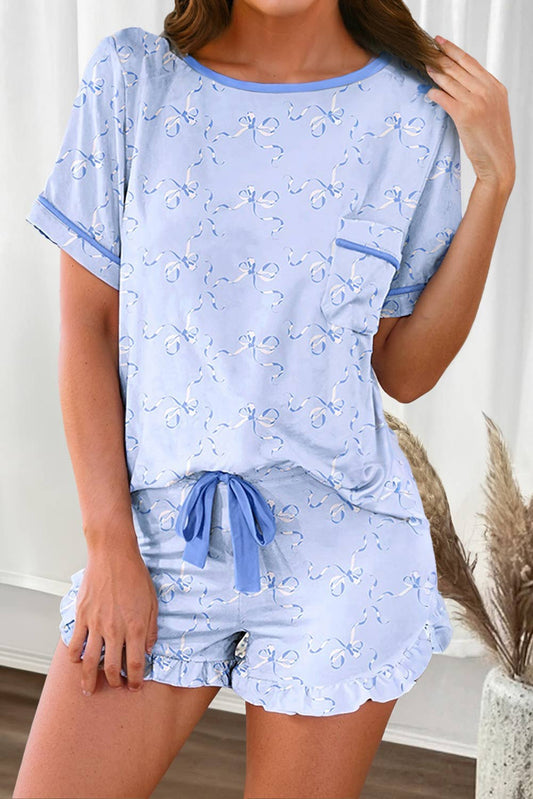 Bow Printed Lounge Set