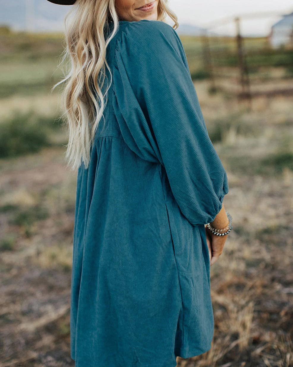 Corduroy Buttoned  Dress