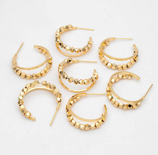 The Suri hoop studs 18k | hypoallergenic