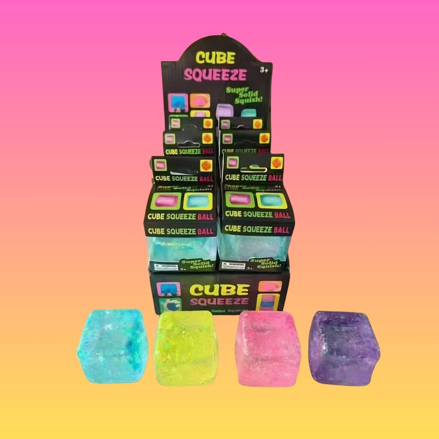 Glitter Cube Squeeze Ball – Glitter Ice Cube Edition