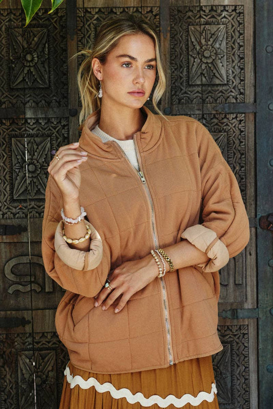 Quilted Zip Up Padded Jacket