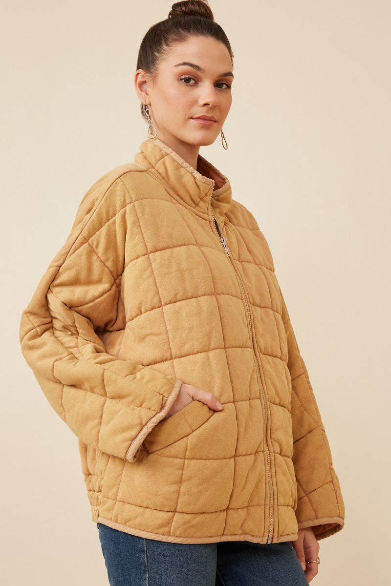 Quilted Zip Up Padded Jacket