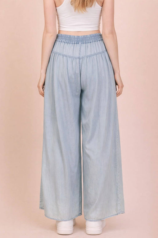 Chambray Wide Pants