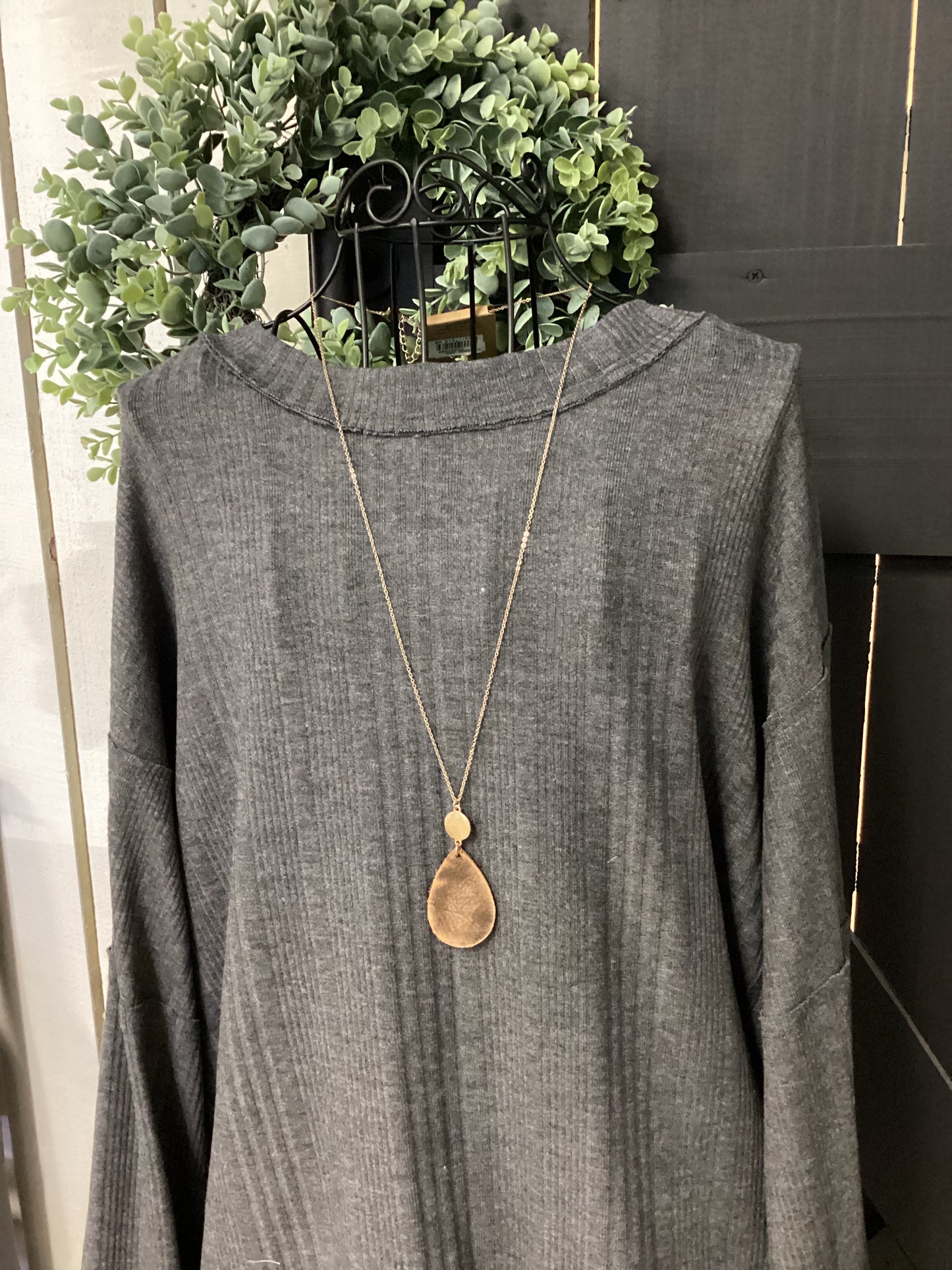 Teardrop Leather Necklace